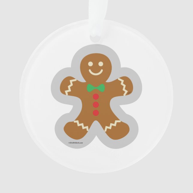 Lebkuchenmann, der den Engel im Schnee bildet Ornament (Vorderseite)