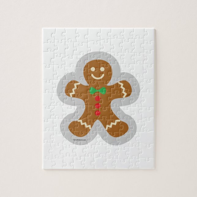 Lebkuchenmann, der den Engel im Schnee bildet Puzzle (Vertikal)