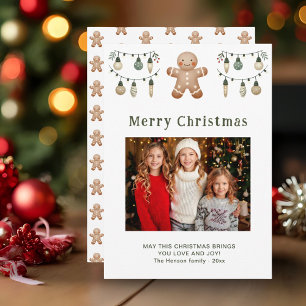 Lebkuchenmann Frohe Weihnachten Familienfoto  