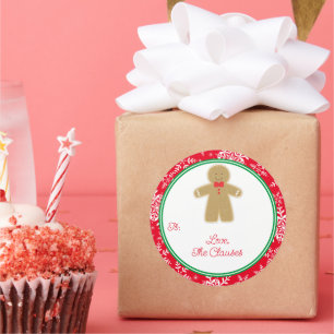 Lebkuchenmann-Geschenk-Anhänger Weihnachts-Aufkleb Runder Aufkleber
