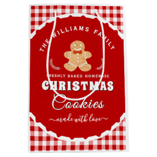 Lebkuchenmann Gingham Weihnachtspackung Mittlere Geschenktüte