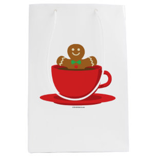 Lebkuchenmann in heißer Schokolade-Rot-Cup Mittlere Geschenktüte