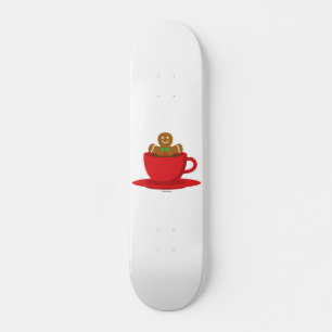 Lebkuchenmann in heißer Schokolade-Rot-Cup Skateboard