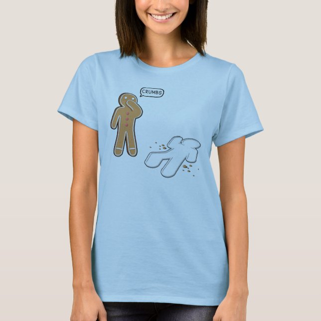 Lebkuchenmann ironischer Tatort 'KRUMEN T-Shirt (Vorderseite)