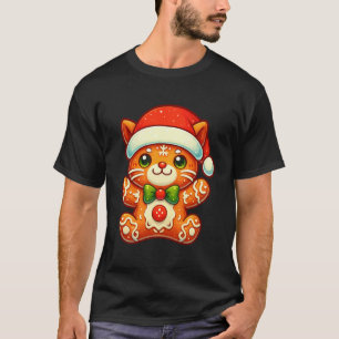 Lebkuchenmann-Katze-Weihnachten-Frauen-Männer-Kind T-Shirt
