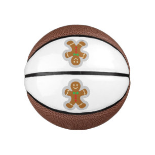 Lebkuchenmann macht den Engel im Schnee Mini Basketball