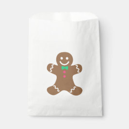 Lebkuchenmann mit grünen Krawatten und rosa Tasten Geschenktütchen