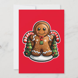 Lebkuchenmann mit Süßspeisen Feiertagskarte
