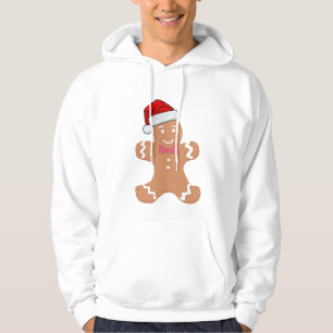 Lebkuchenmann mit Weihnachtsmannmütze Hoodie