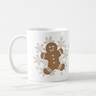 Lebkuchenmann-Schneeflocke-Weihnachtsplätzchen-Fei Kaffeetasse