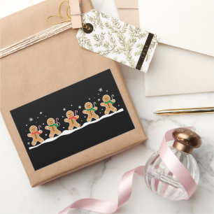 Lebkuchenmann Süße Weihnachtsfeiertage Bäcker Rechteckiger Aufkleber