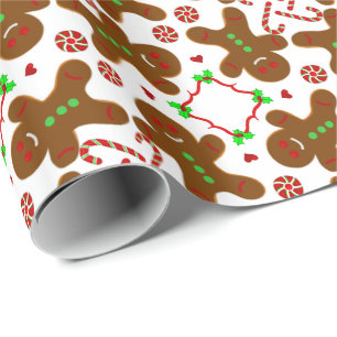 Lebkuchenmann Weihnachten Monograme Geschenkpapier