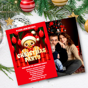Lebkuchenmann-Weihnachtsfeier-Foto Folieneinladung