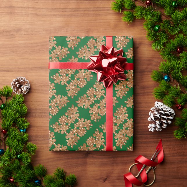 Lebkuchenmann Weihnachtsplätzchen Weihnachtsbäcker Geschenkpapier (Feiertagsgeschenk)
