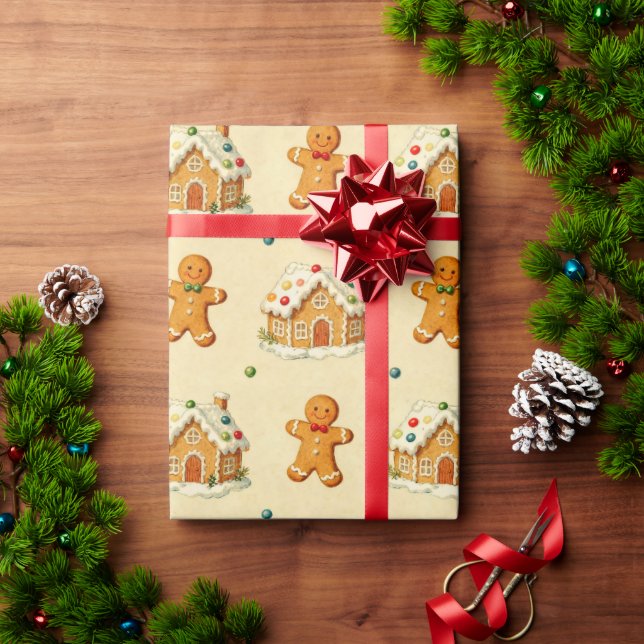 Lebkuchenmänner Geschenkpapier (Feiertagsgeschenk)