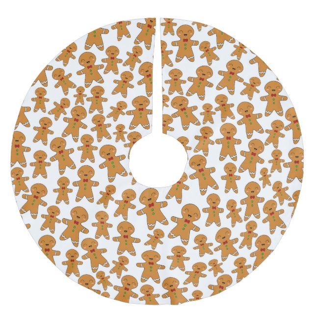 Lebkuchenmänner Polyester Weihnachtsbaumdecke (Vorderseite)
