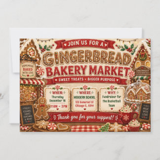 Lebkuchenmarkt Festiver Weihnachtsbäckerverkauf Einladung