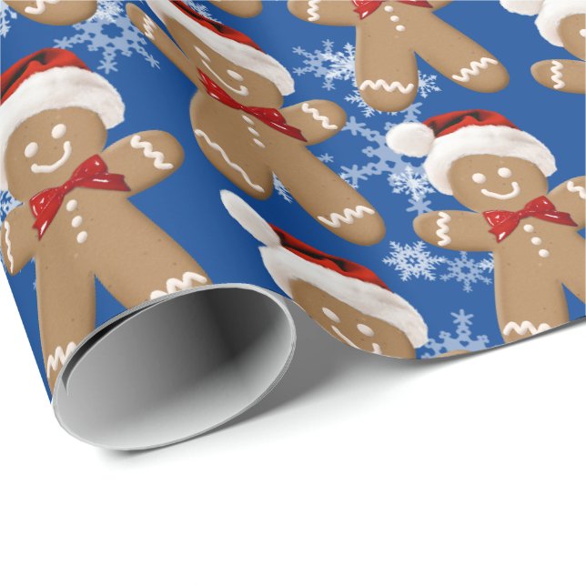Lebkuchenpapier für Menschen und Schneeflocken Geschenkpapier (Rolleneckpunkt)