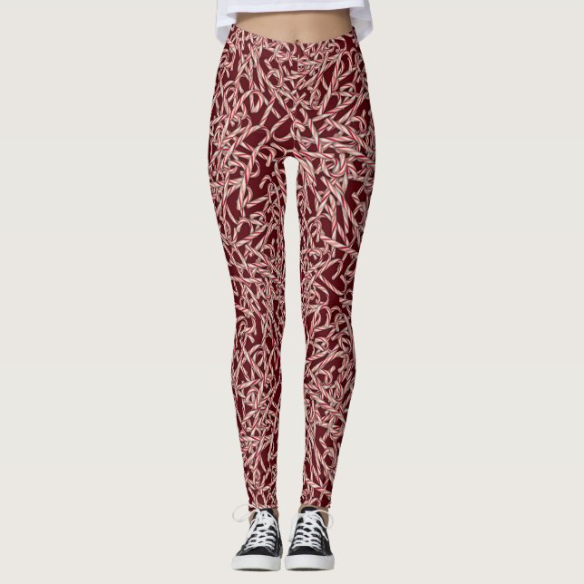 Lebkuchenstangen-Muster-Leggings Leggings (Vorderseite)