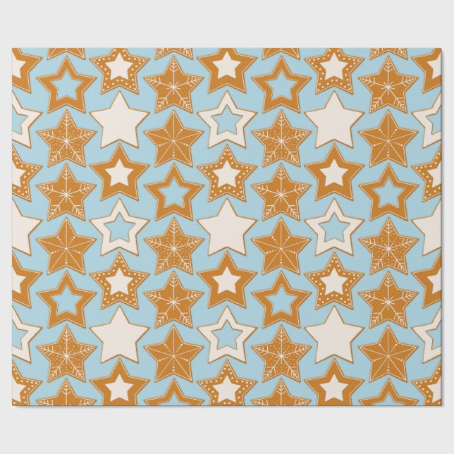 Lebkuchensterne (Feiertag) Geschenkpapier (Saum)