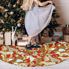 Lebkuchentiere Weihnachtsbaumrock Polyester Weihnachtsbaumdecke