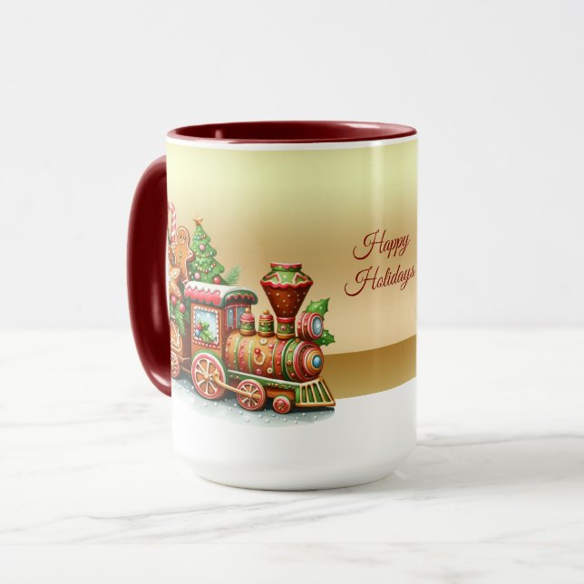 Lebkuchenzug-Feiertagsbecher Tasse (Vorderseite Links)