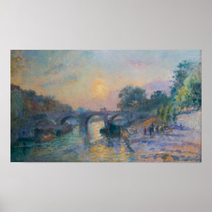 Lebourg - Die Marie-Brücke bei Sonnenuntergang Poster