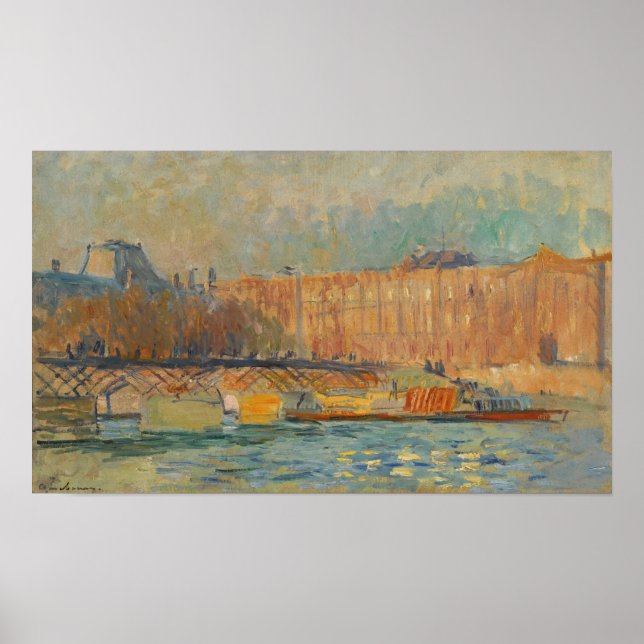 Lebourg - Louvre und Pont des Arts Poster (Vorne)