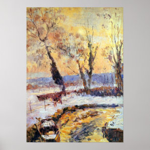 Lebourg - Schnee bei Sonnenuntergang Poster