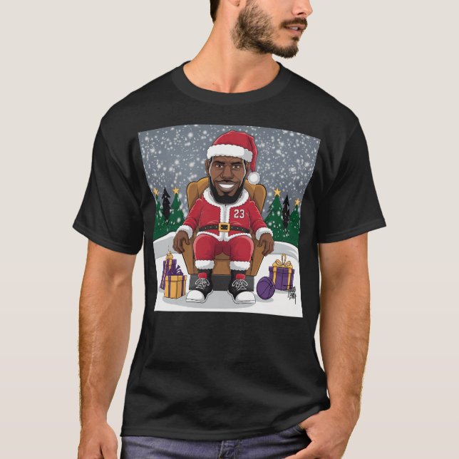Lebron James Santa - Lebron James bringt die Gesch T-Shirt (Vorderseite)