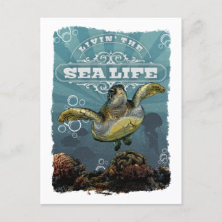 Lebt das Meer Leben Turtle Postkarte