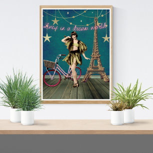 Lebt in einer Traumwelt Funky veränderte Kunst Poster