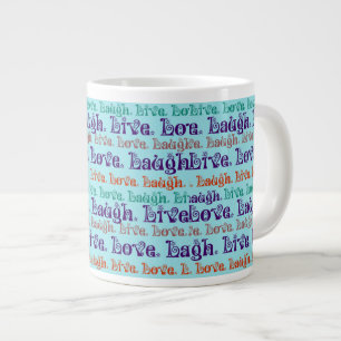 Lebt Lachen-Liebe-aufmunternde Wort-aquamarines Jumbo-Tasse