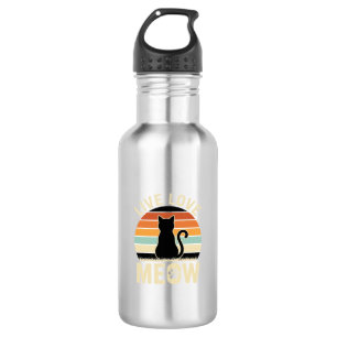 Lebt Liebt Mich Vintage-Katze Sonnenuntergang Desi Edelstahlflasche