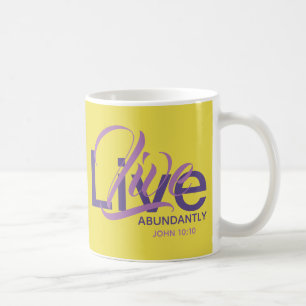 Lebt reichlich John 10:10 Yellow Custom Scripture Kaffeetasse