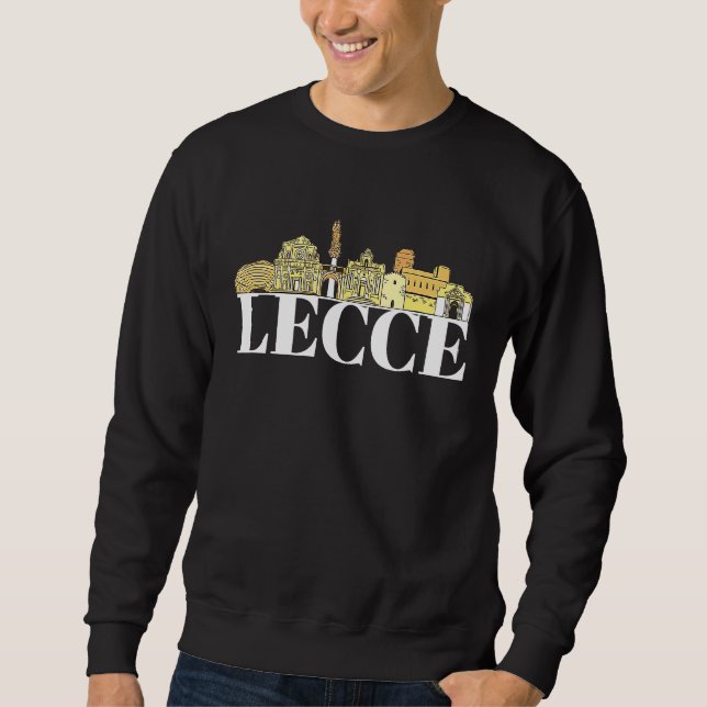 Lecce Italy Europe City Skyline Silhouette Outline Sweatshirt (Vorderseite)