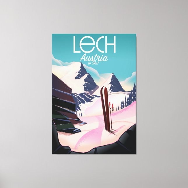 Lech Austria Ski Poster. Leinwanddruck (Vorderseite)