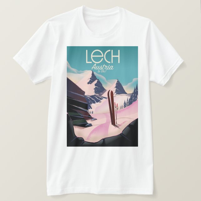 Lech Austria Ski Poster. T-Shirt (Design vorne)