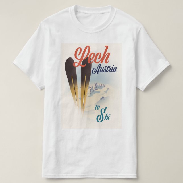 Lech Austria Ski Poster T-Shirt (Design vorne)