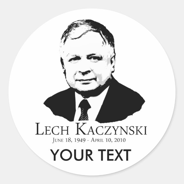 Lech Kaczynski 1949-2010 Runder Aufkleber (Vorderseite)