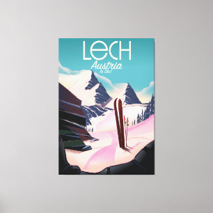 Lech Österreich Ski-Plakat. Leinwanddruck