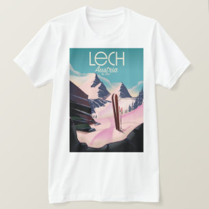 Lech Österreich Ski-Plakat. T-Shirt