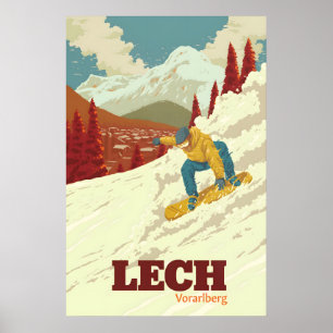 Lech Snowboarding Reiseplakat Poster