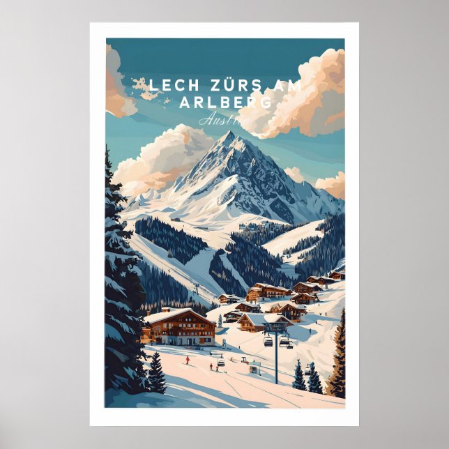 Lech Zürs am Arlberg Ski Print 1 Poster (Vorne)