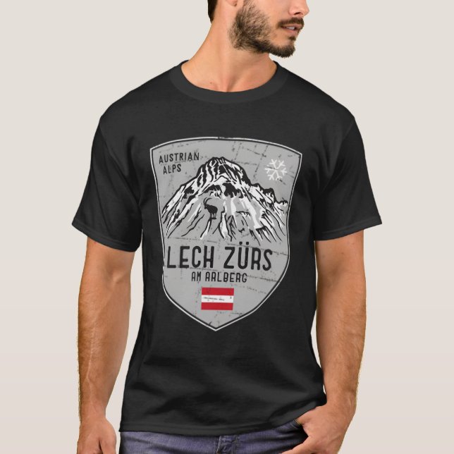 Lech Zurs Arlberg Austria Emblem T-Shirt (Vorderseite)