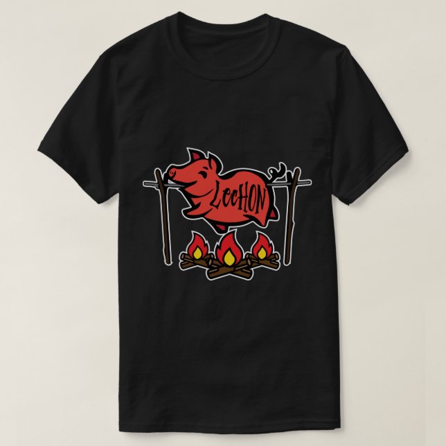 Lechon (Roast Pig) Aufkleber T-Shirt (Design vorne)