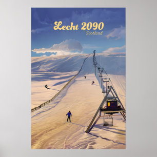 Lecht 2090 Schottland Skigebiet Reiseplakat Poster
