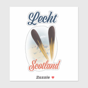 Lecht Scotland Ski Poster Art Aufkleber