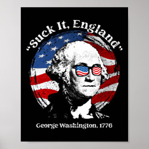 Leck mich England Lustig George Washington USA-Fla Poster