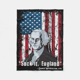 Leck mich England Lustiger 4. Juli George Washingt Fleecedecke